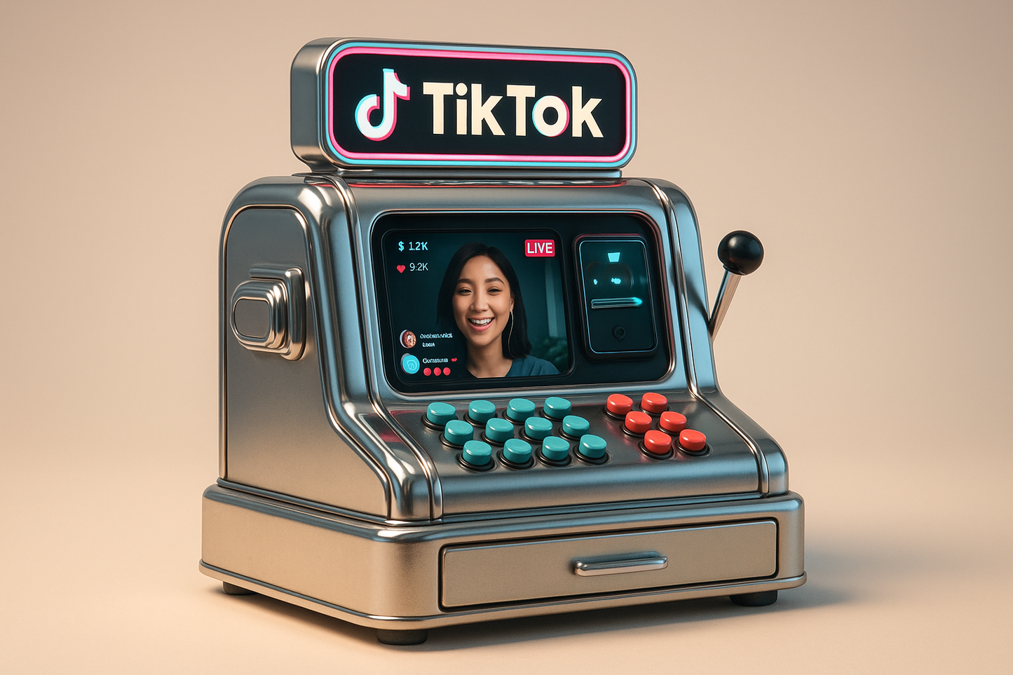 Tiktok live kasse im retro style